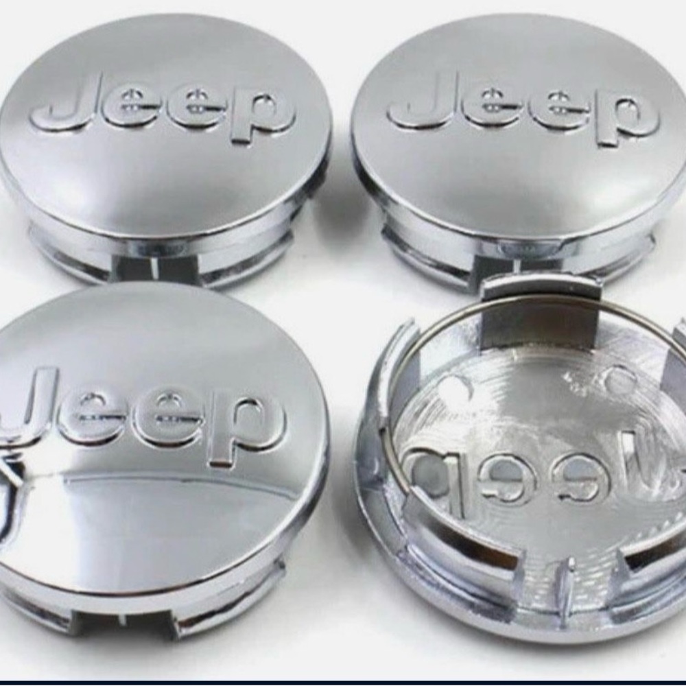 64mm Jeep Silver Wheel Center Caps (chrome)